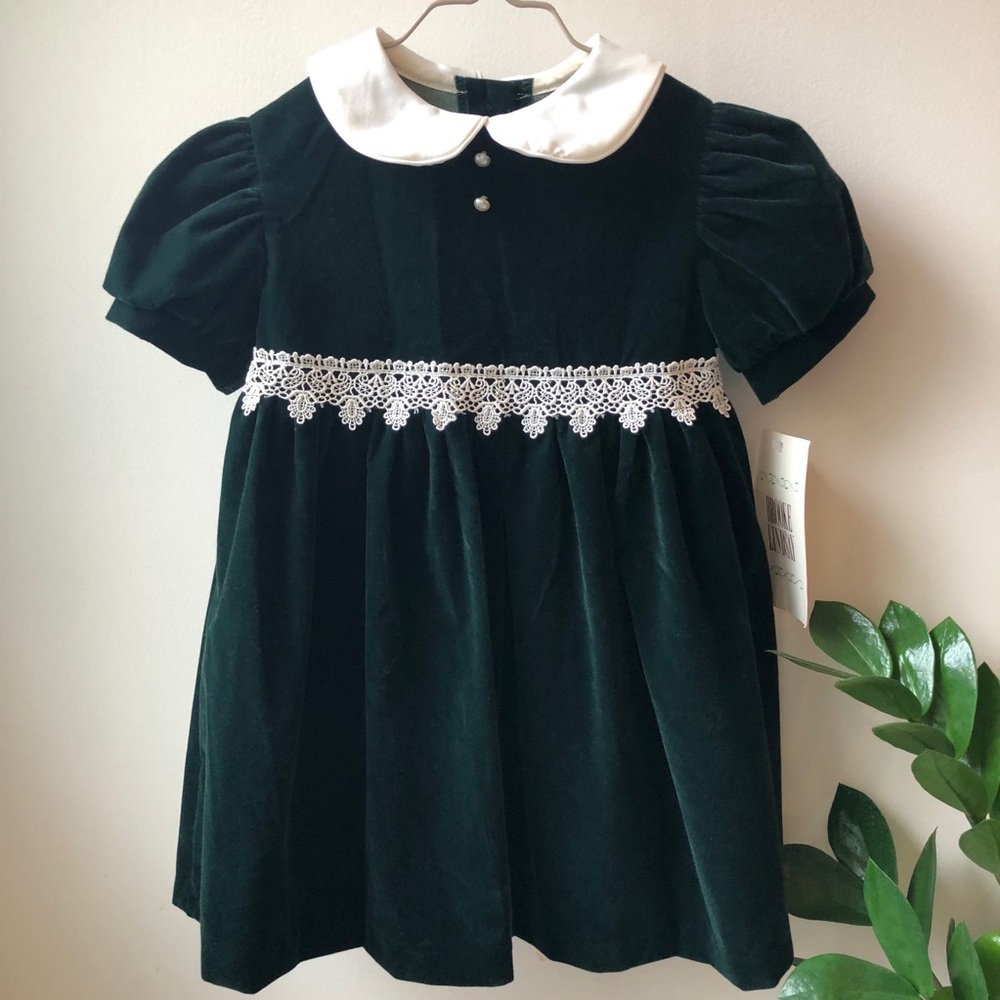 Brooke Lindsay Girls Velveteen Dress Vintage Sz 3T